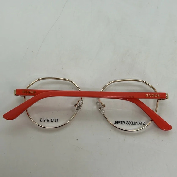 Guess GU50124 Unisex Eyeglasses Frames RXABLE 074 Shiny Gold & Pink. NWT main image 6